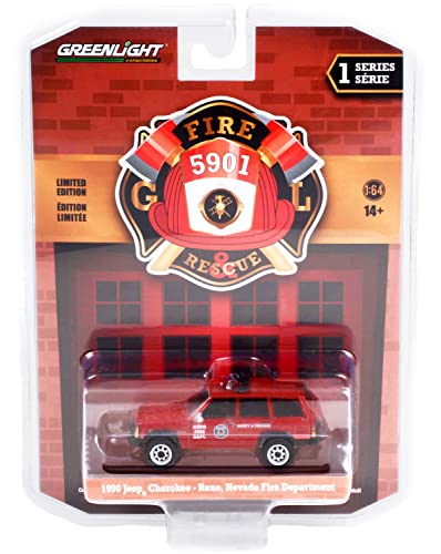 Modelo 1990 Cherokee Rojo Bomberos Reno 1/64