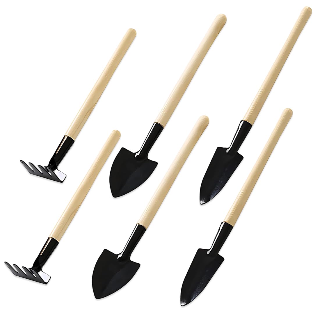 Juego de Herramientas de jardín de 6 Piezas, Mini Herramientas, Pala de jardín, pequeño Kit jardineria con rastrillo para Flores, Plantas, trasplantar y aflojar la Tierra