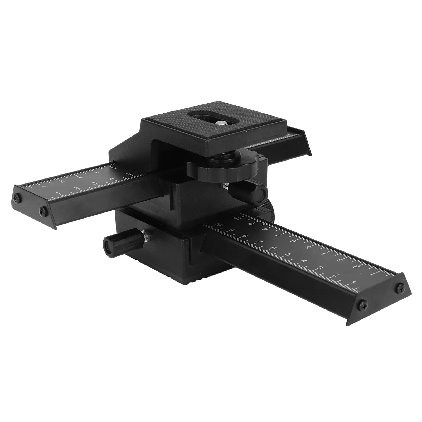 Curseur De Rail De Mise Au Point Macro, Curseur De Prise De Vue en Gros Plan en Magnésium À 4 Voies avec Trou De Vis De /4 Pouces, Précision Optimale pour Appareils Photo Et Objectifs Légers