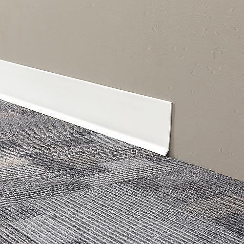 Image of Mohawk Vinyl Cove Wall Base Molding Trim in White 4 inch Vinyl Cove; 48 inch Lengths; 30 Pieces (120') per Carton