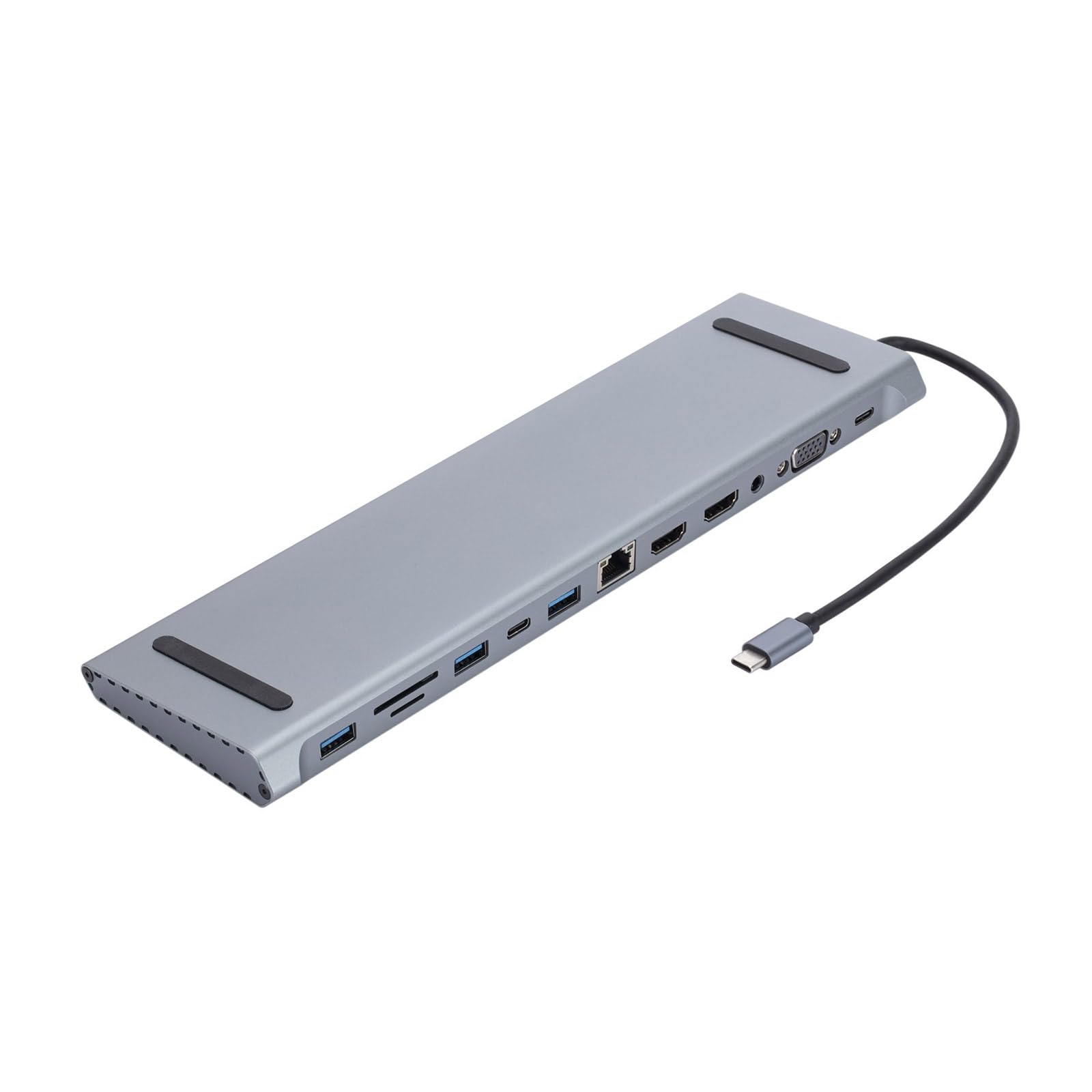 Adaptador USB C para laptop, dongle tipo C con puerto 4K, ranura para lector de tarjetas, puerto de datos, carga de 100 W, 2 puertos USB 3.0