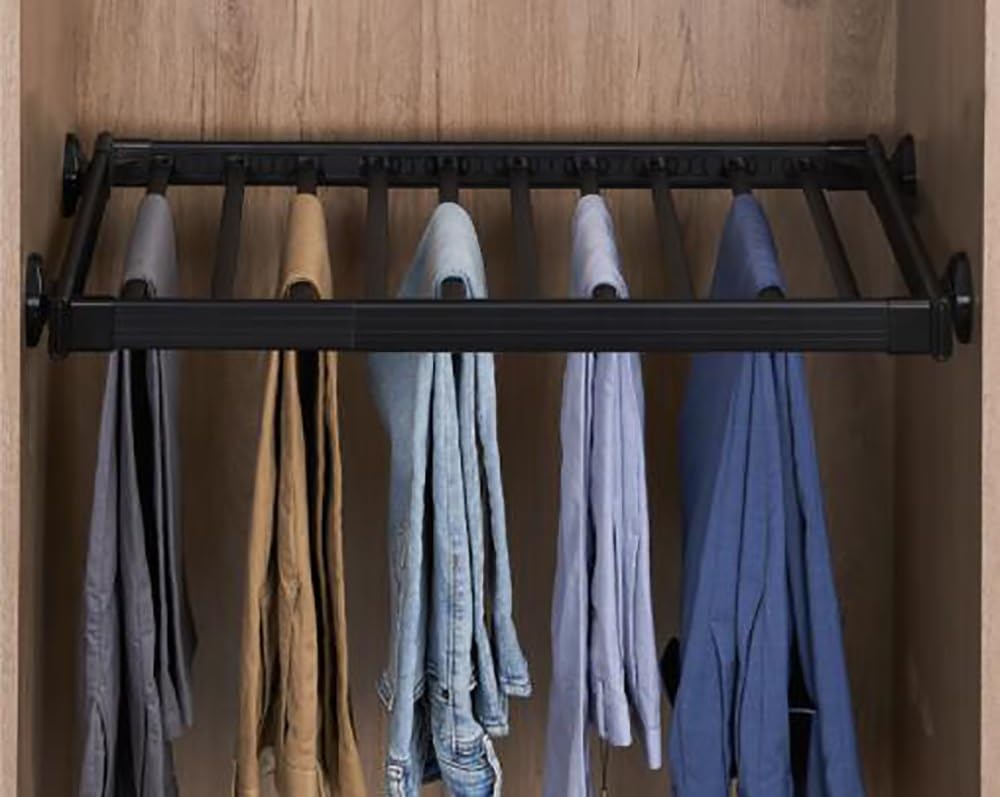 Portapantaloni Estraibile Per Armadio - In Acciaio Inox, Salvaspazio Per Pantaloni E Gonne, 28cm - Foto 12