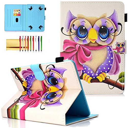 Universal 10 inch Tablet Cover, Techcircle PU Leather Slim Folio Magnet [Card Slots] Stand Case for 