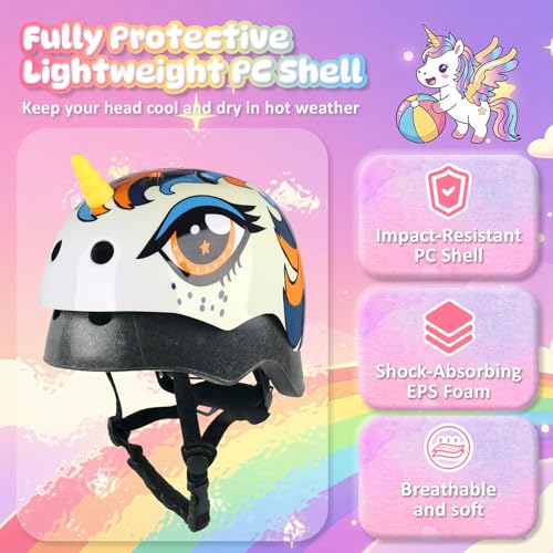 Image of Kids Toddler Bike Helmet, Adjustable and Multi-Sport for Child Boys and Girls, 2 Sizes