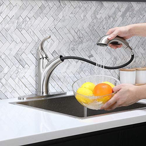 Ikebana 17816L Kitchen Faucet With Sprayer Brushed Nickel thumb #3