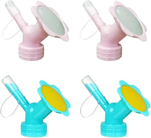 Regaderas, aspersor de botellas, bebedero de botellas, rociador de doble cabezal para botellas de plástico para plantas de semillero de interior, 4