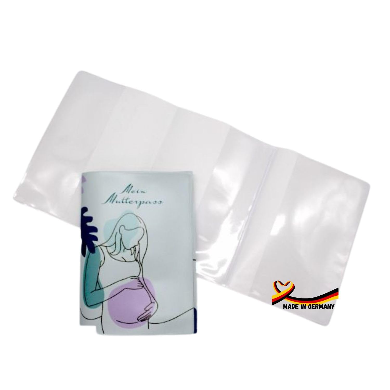 Mutterpasshülle transparent, PVC, für Deutschland (25 Stück) | Schutzhülle für den deutschen Mutterpass MKP, Weichfolie mit Extrafach, ideal für werdende Mamas