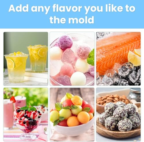 Image of AIG 33 Cavity Ice Cube Tray for Freezer, Round Ice Cube Tray with Spill-Resistant Lid, Easy-Release Reusable Ice Mold for Drinks & Beverages (Pack of 2)