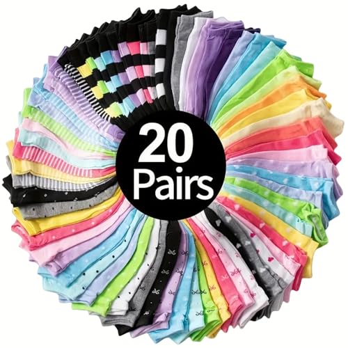 20 pairs of candy colored socks, casual breathable low-top socks, women's stockings and stockings3
