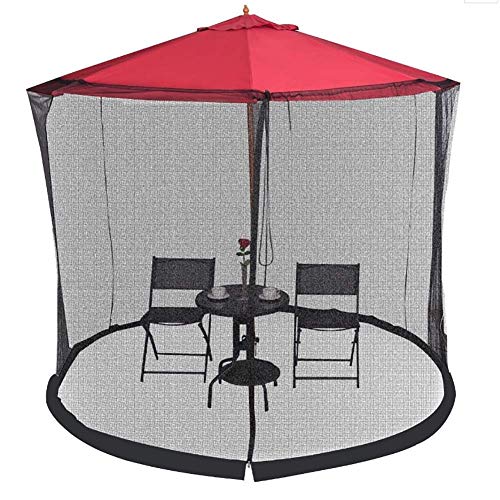 Preisvergleich Produktbild HYLH Moskitonetz für Sonnenschirm, Sonnenschirm Moskitonetz Outdoor Moskitonetz Schatten Patio Regenschirm Bug Screen mit Reißverschlusstür, Polyester Netting Bug Netting Cover