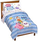 Jay Franco Moonbug Little Baby Bum Sing with Me 4 Piece Toddler Bed Set - Super Soft Microfiber Bed Set Includes Toddler Size Comforter & Sheet Set (Official Moonbug Product)