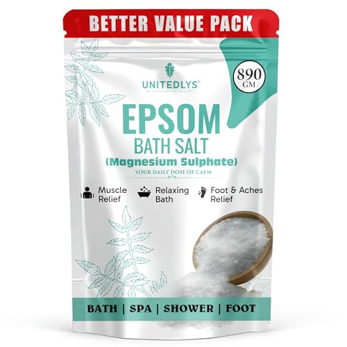 Image of Upgraded Epsom Salt for Foot Soak & Bath 890G - Relieves Aches & Pain | Natural Epsom Salt for Bath, Detox & Relaxation | Muscle Pain Relief Bath Salt - Reduces Soreness, Swelling, Stress & Cramps