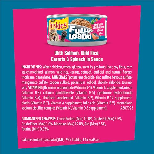Friskies Purina Fully Load'd Wet Cat Food, Salmon, 24 Count, 5.5 oz - image 6