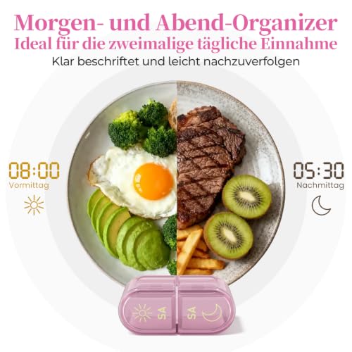 Betife Tablettenbox 7 Tage Morgens Abends, Pillendose Klein für Unterwegs – Ansicht 6