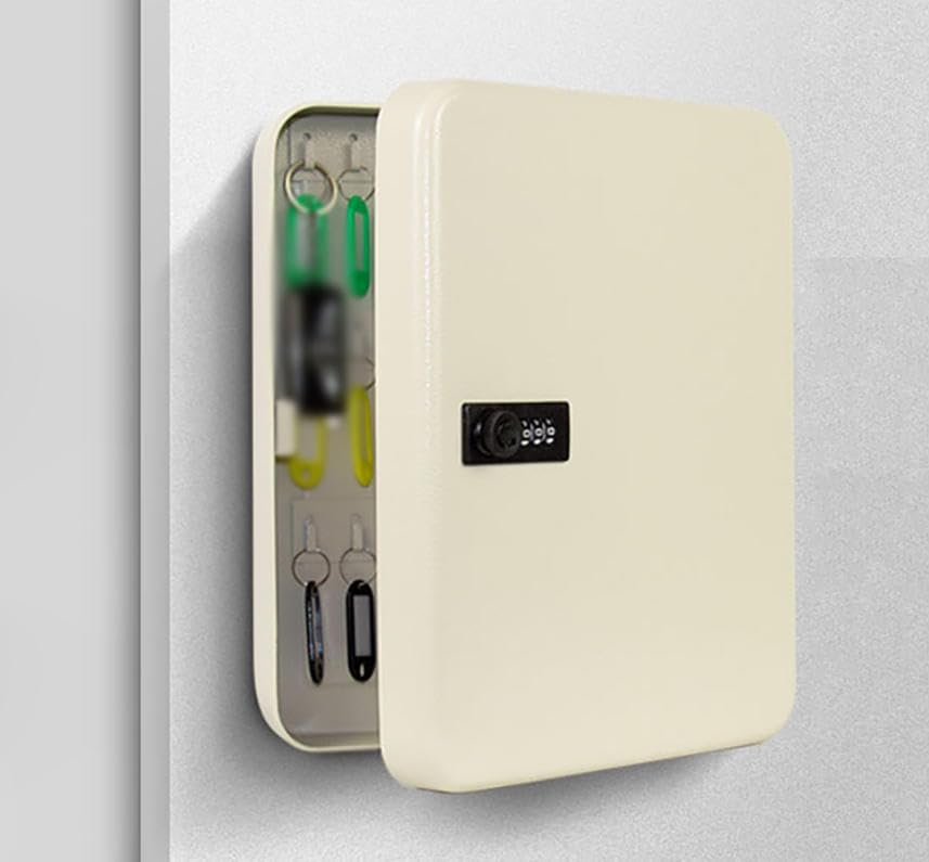 Armario para llaves montado en la pared con cerradura combinada de 3 dígitos para llaves seguras en casa y oficina, seguro y fiable