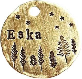 Forest Dog Tag, Tree Dog Tag, Pet ID Tag, Nature Pet Tag, Dog Tag, Dog Tags for Dogs, Hand Stamped Tags, Pet Tag, Cat Tag (1")