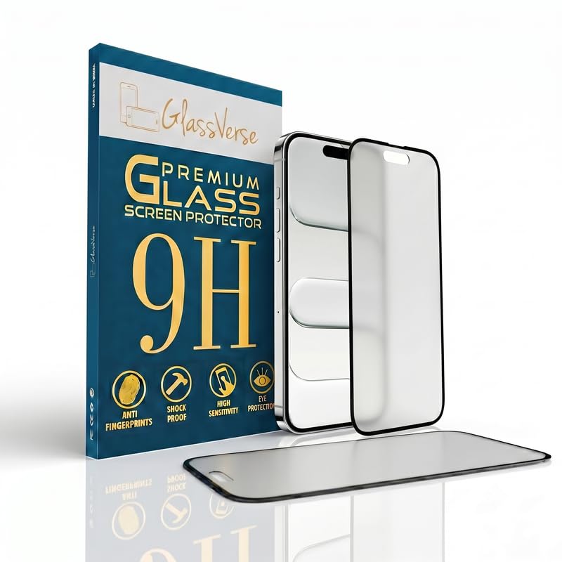 Image of GlassVerse 9H Tempered Glass For Apple Iphone 17 (PACK OF 1) with Free Installation Kit. Full screen Coverage - 6.3 inch
