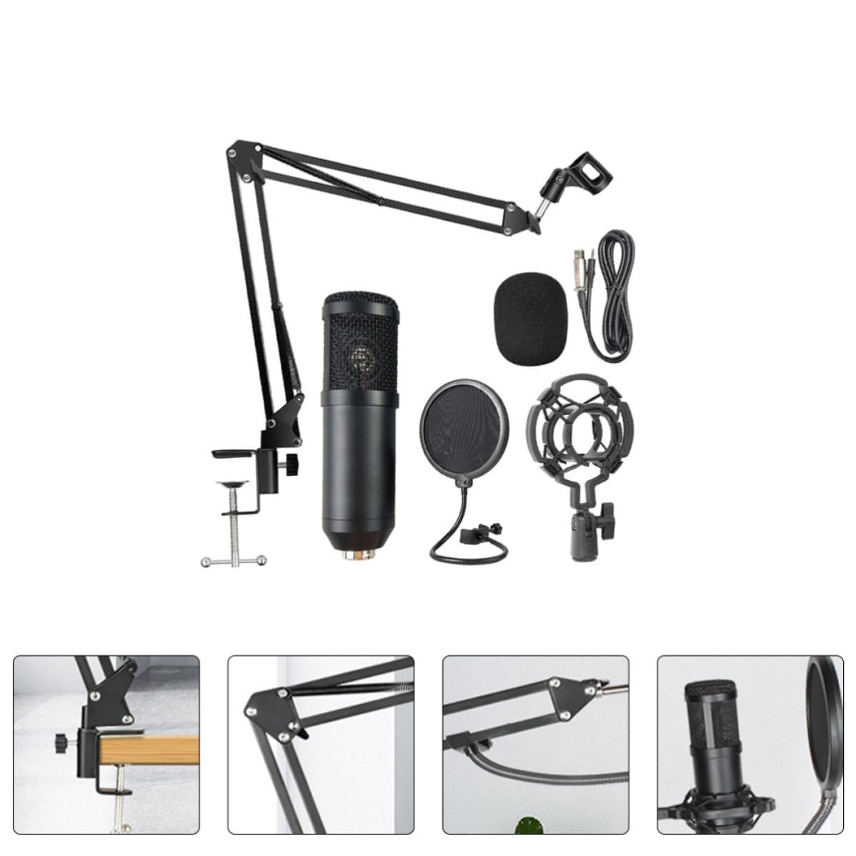 TOYANDONA Microfono Condensatore USB Cardioide per e Trasmissioni Colore Casuale Nero in Lega di Alluminio Set 1 Pezzo per Registrazione e Gaming