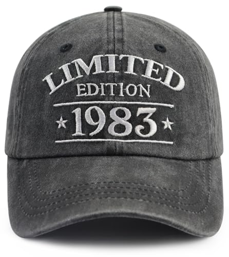 XacaYuerp 42th Birthday Decorations for Men Women, 42 Years Old Party Supplies Hat, Limited Edition 1983 Baseball Cap, Birthday Gifts for Dad Mom Husband Wife