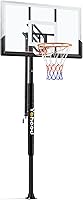 Yohood 50-Inch In-Ground Basketball Hoop: Adjustable 7.5-10FT Crank Height, Shatterproof PC Backboard, Steel Rim Outdoor Goal