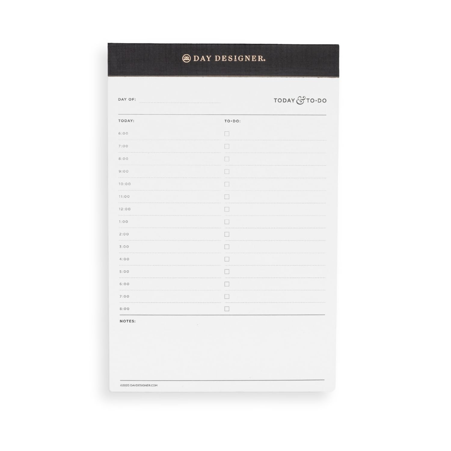 Day Designer Planungsblock, mit Eingabeaufforderungen und liniertem Notizbereich (Anthrazit, extra dicker Notizblock, 13,3 x 20,3 cm)