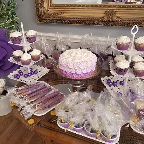 Zoaju 7Pcs 3-Tier Square +2-Tier Square Cupcake Stand Party Food Server Display Stand With Small Rectangle Plastic Serving Trays For Wedding Birthday Party (Square) #TOP3