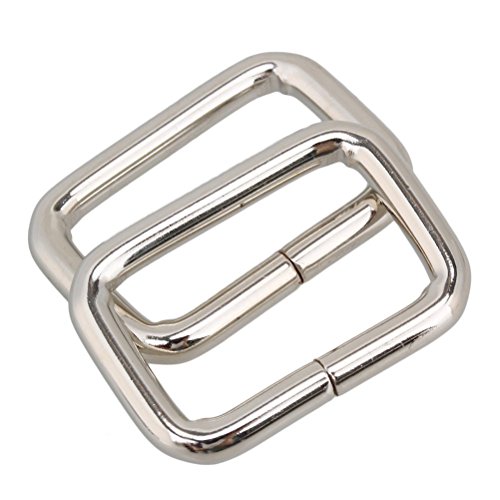 Ximkee (20 Pack) Silver Rectangle Metal Dee Ring D Webbing Belt Ribbon Buckle Strap Adjuster (20Mm(3/4")) #TOP2