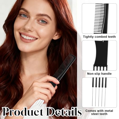 Set de 6 peines para cabello negro de doble cabeza miniatura 3