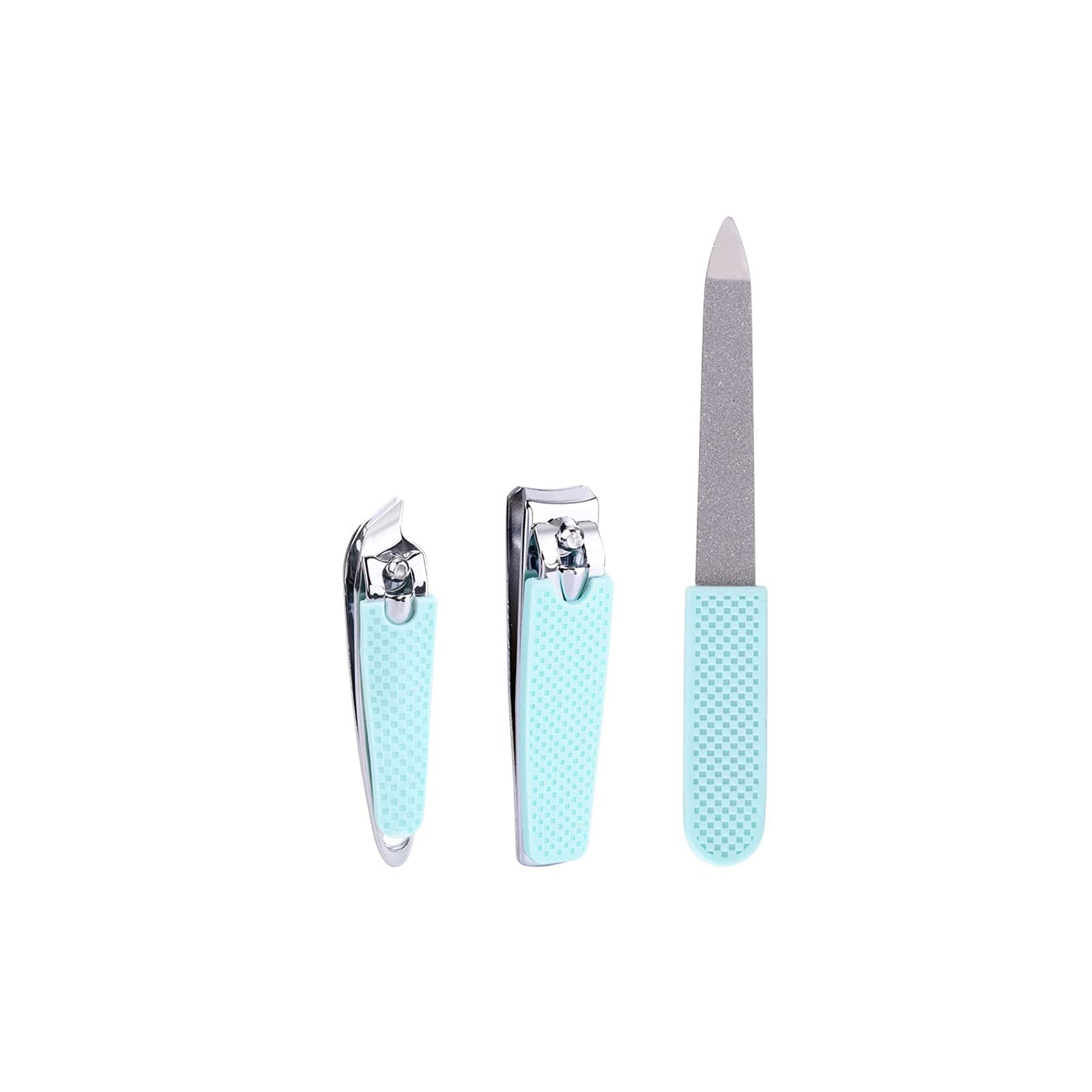 XIANGFAZJD Cortauñas 3 Piezas Silica Gel Mango Nail Clipper Set Tip Clipper Cutter Cutter Pedicure Herramientas Manicure Set Kit Professional (Color : Blue)