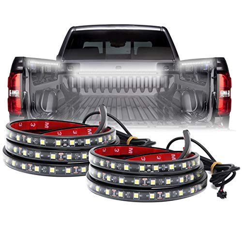 LED Truck Bed Lighting 2PCS 60Inch Flexible Strip Light Kits 12V High Brightness with On-Off Switch Fuse 2-Way Splitter Cable for Cargo Boats Pickup SUV or Others(IP65)