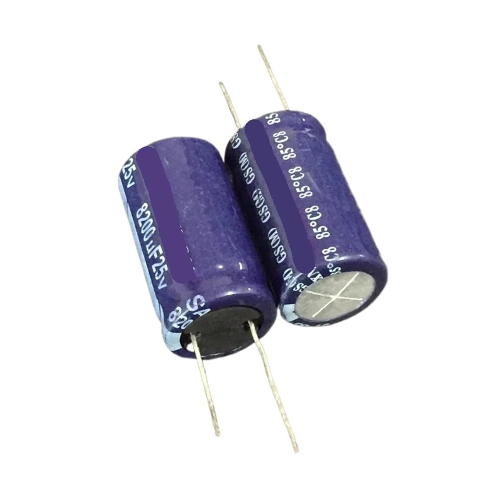 2 condensateurs 8200uF 25V électrolytiques pour remplacer un composant usé