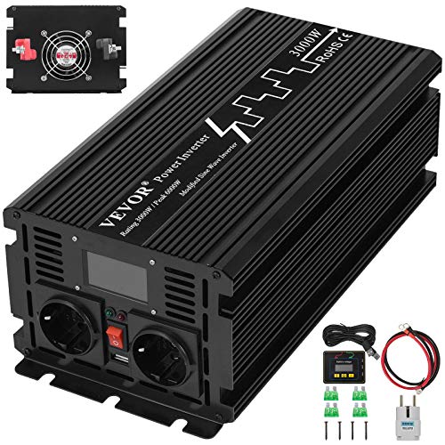 Mophorn Inversor de Corriente Coche 3000W 24V CC a 230V CA Inversor...