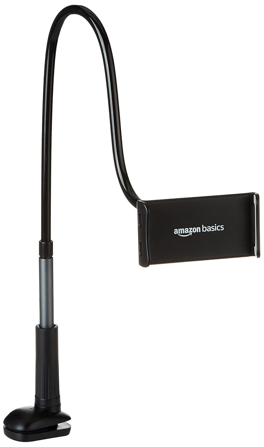 AmazonBasics Universal Mobile & Tablet Tabletop Holder | 360 Degree Rotation, Long Flexible Alloy Arm | For Desk, Table, Bed, Kitchen, Bathroom for 4.6-Inches to 10.4-Inches Tablet/Smartphones (Black) (B0CQCXNM45) Amazon Price History, Amazon Price Tracker
