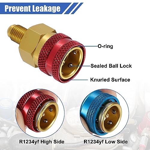 Set adaptadores r1234yf alta y baja presión con conexiones rápidas miniatura 4