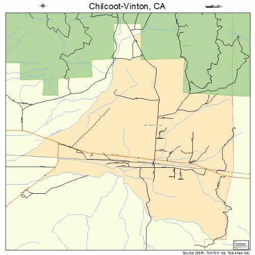 Large Street & Road Map of ChilcootVinton, California CA Printed poster size wall atlas of