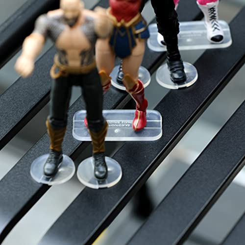 28Pcs Action Figure Display Stand 6Inch With Peg, Figures Toy Organizer Support Stands, Clear Figure Holder Base Accessories, Compatible With Mavel Legends Series/Gijeo Classified Series/D C/Mo Tu Models 1/12 Figures, Mix Square & Round #TOP6