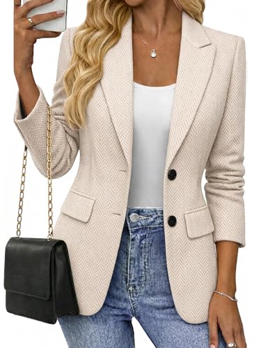 Mina Self Tweed Blazers Jacket for Women 2026 Fall Beige
