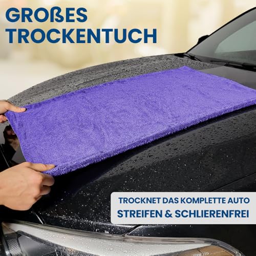 Ivality® Auto Trockentuch Mittel 40x60 cm – 1400 GSM Ultra Saugstarke Mikrofasertücher für Autopflege und Motorrad, Fusselfreies, Lack-schonendes Twisted Towel Microfasertuch