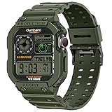 Compatible for Apple Watch Band 44mm 42mm with Bumper Case, amBand Rugged Men Bands for Apple Watch SE and iWatch Series 6 5 4 3 2 1, Sport Military Protective Cases Drop-proof Shockproof Green