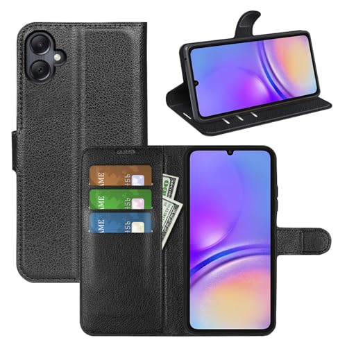 Kezaizhe Flip Case for Samsung A06 Wallet PU Leather Magnetic Protective Cellphone Case for Samsung Galaxy A06 4G LTE A065M Folio Book Cover with Stand (Black)