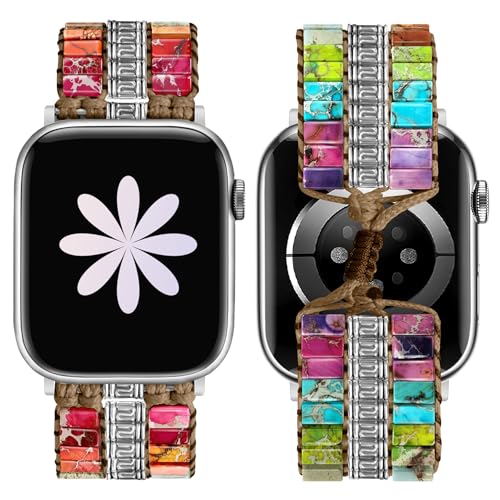 Bracelet Apple Watch perles naturelles femme JR.DM montre bohème