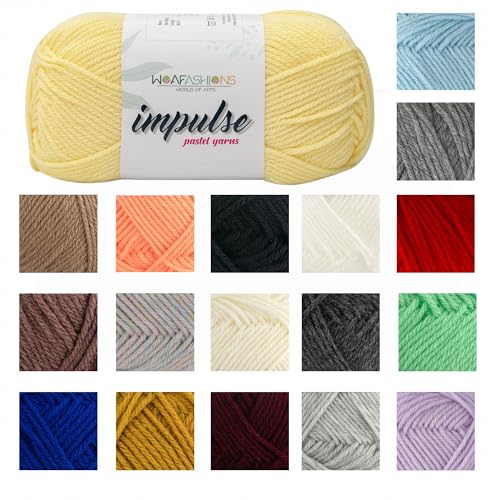 Image of WOAFashions Impulse Hand Knitting & Crochet Yarn, Premium Acrylic, 4 : Medium (Corn Field) (100gms / 3.5oz / 200mtr / 218yds)