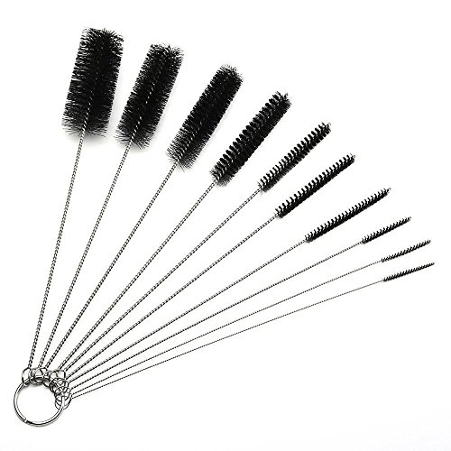 8 Inch Nylon Tube Brush Set with PROTECTIVE CAP-Pipe Cleaning Brushes - Variety Pack (10 pieces). Good Cleaning sink tool (1)
