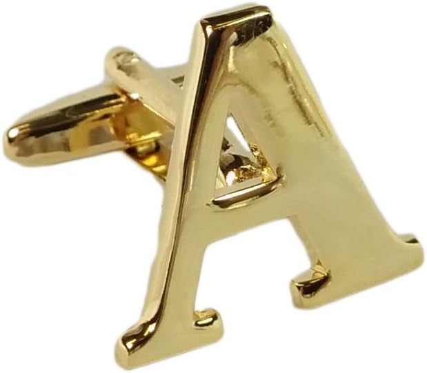 Single Gold Alphabet Initial Cufflink (Buy 2 To Make A Pair) SOLD INDIVIDUALLY To Make A Personal Pair PLEASE READ CAREFULLY Wedding Mix & Match Letter Cufflinks Gold Plated