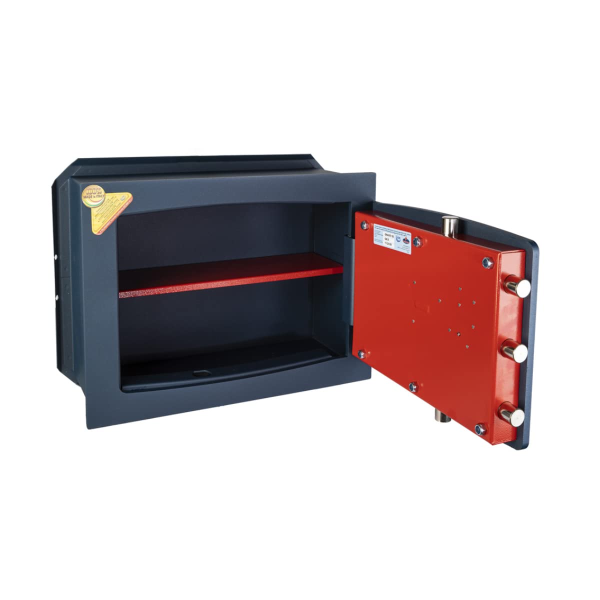 Technomax, Cassaforte a muro, Serie Gold Key modello GK/5L, apertura con chiave a doppia mappa, Dimensioni mm. 340 (H) x 460 (L) x 240 (P)