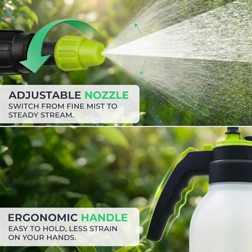 Image of Flora 0.5 Gal Garden Pump Sprayer, Handheld Sprayer with Lock-On Trigger