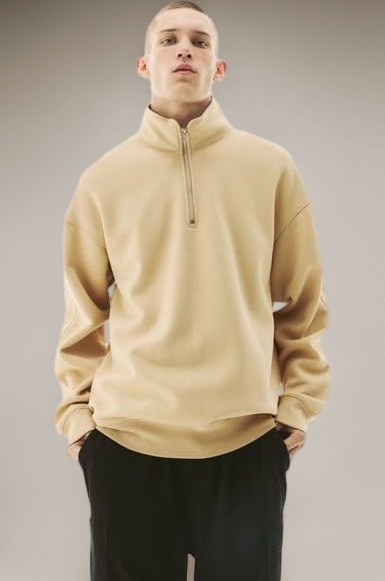 Solid Casual Half Zipper Loose Fit Long Sleeves Sweatshirt for Winter