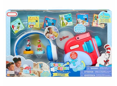 RZHomestore Dream Machine Story Projector Dr. Seuss Special Edition Collection | Includes 6 Stories 2 Figurines & Headphones | Story Projector Nightlight & Reading Toy for Kids Ages 3+