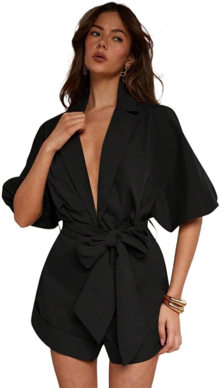 Rompers for Women Summer 2026 Solid Color Romper, Summer