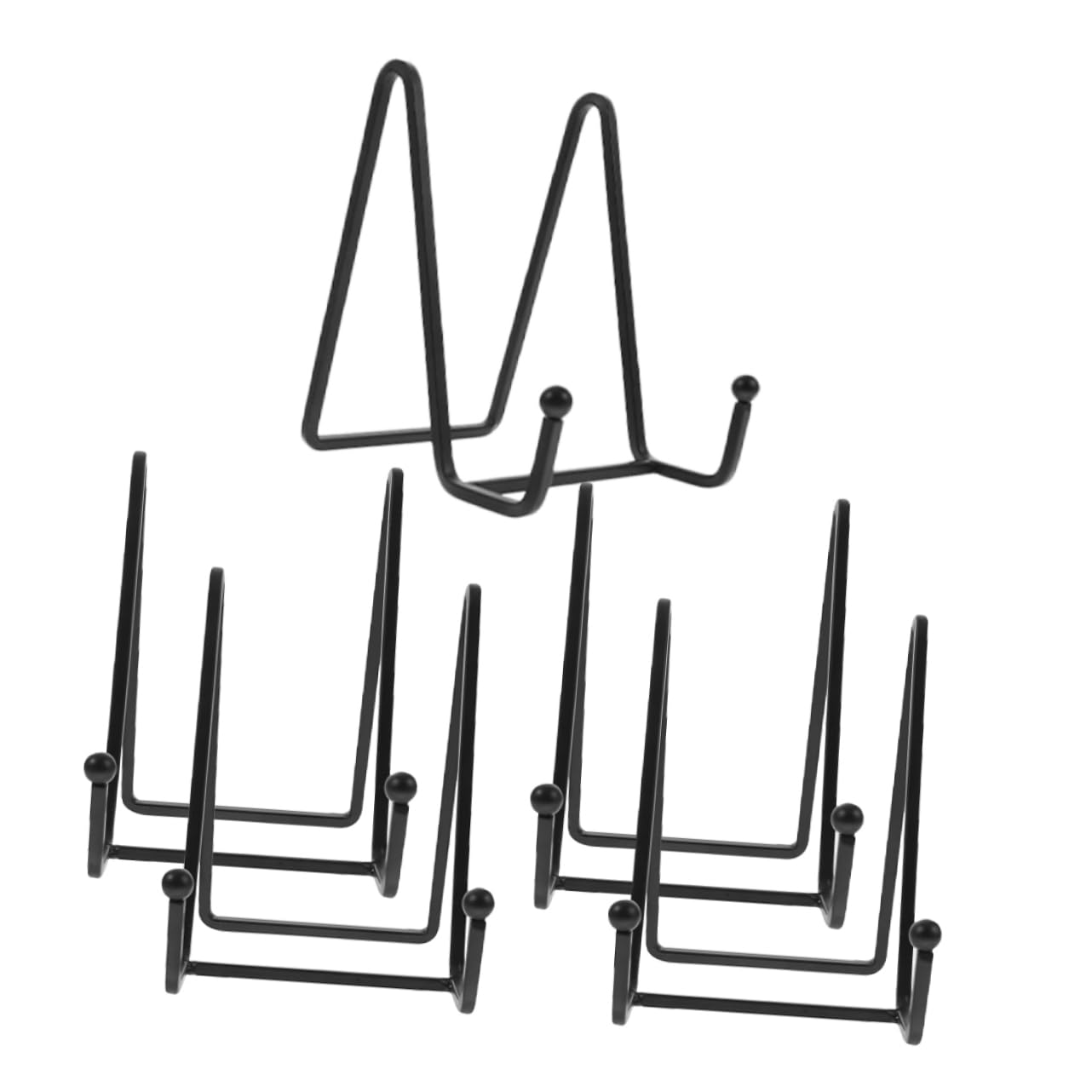 HOOTNEE 5pcs Iron Plate Display Stands for Artwork Collectible Plates and Photos Stable Easel Holder for Home and Retail Use for Living Room Kitchen and Gallery